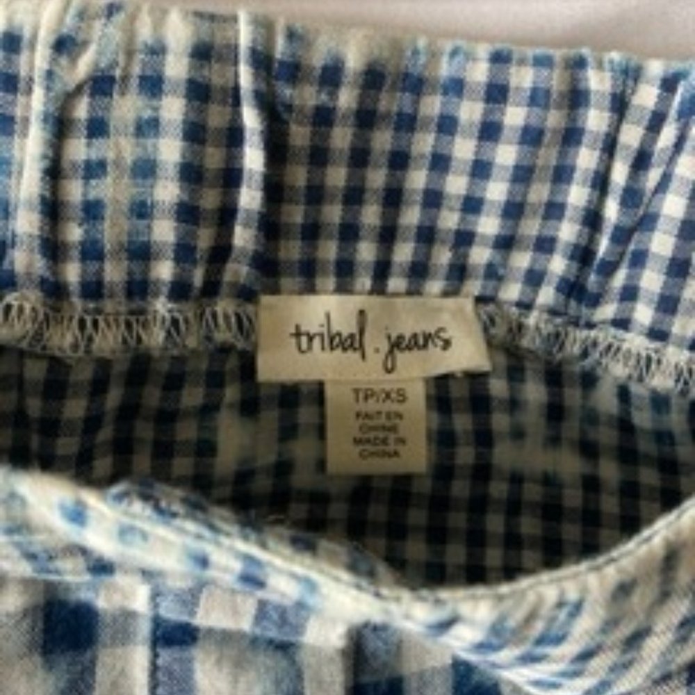 Tribal Jeans Plaid Blouse